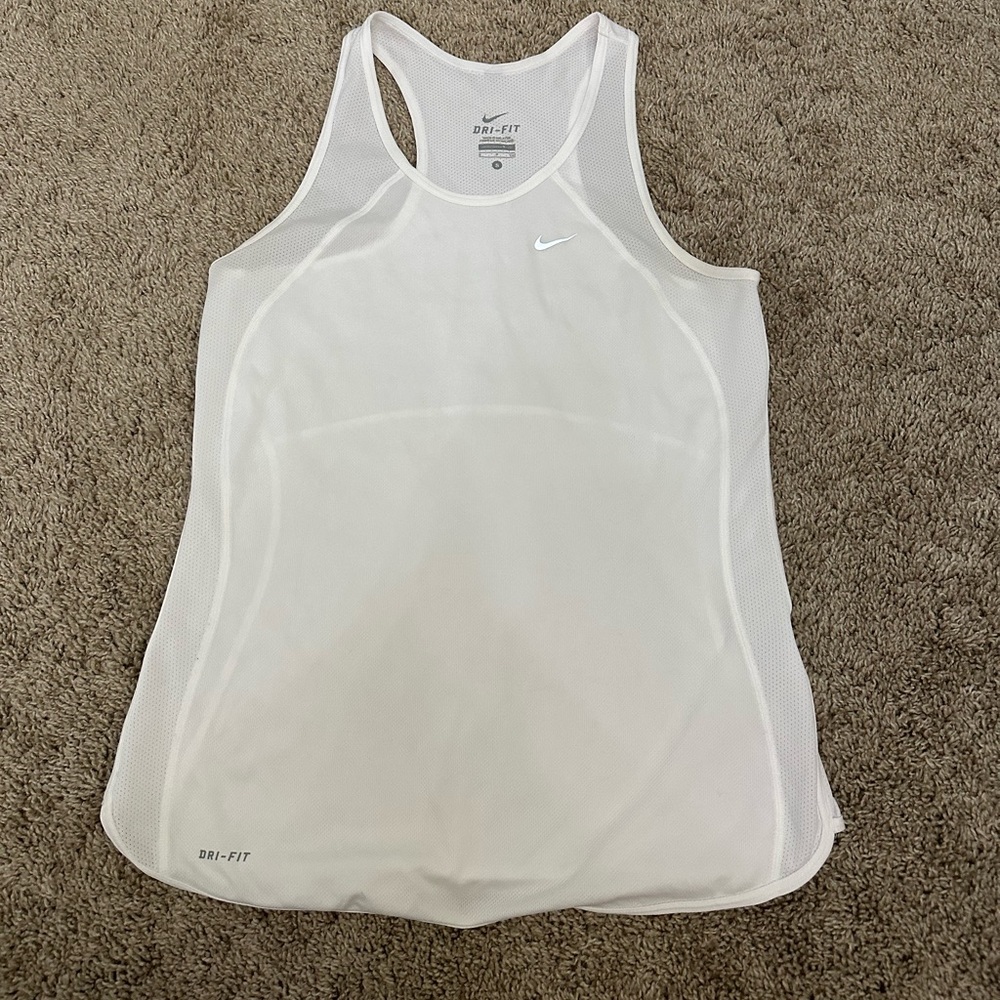 White Nike athletic tank top